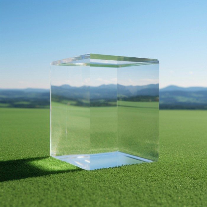 Vitrine Plexiglass Transparent (PMMA) - Dim. 200x200 mm - Hauteur 200 mm