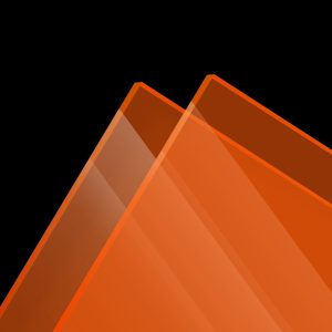 Plexiglass sur mesure Coulé Orange Clair Fluo Transparent Setacryl® 1131 - 3mm