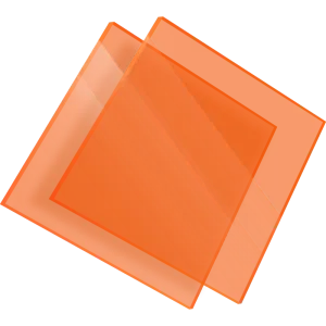 Plexiglass sur mesure Coulé Orange Clair Fluo Transparent Setacryl® 1131 - 3mm