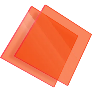 PMMA Coulé Orange Foncé Fluo Transparent Setacryl® 1134 - 3mm