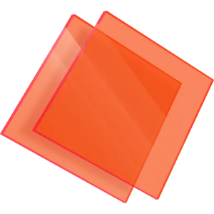 Plexiglass sur mesure Coulé Orange Foncé Fluo Transparent Setacryl® 1134 - 3mm