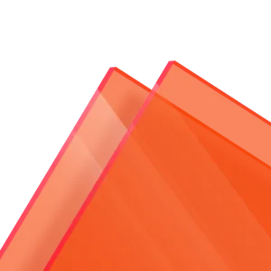 PMMA Coulé Orange Foncé Fluo Transparent Setacryl® 1134 - 3mm