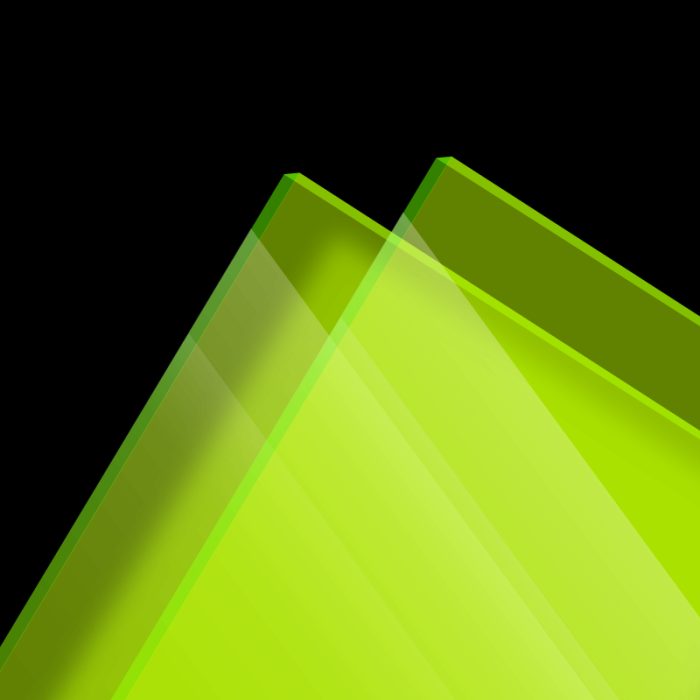 Plexiglass sur mesure Coulé Vert Fluo Transparent Setacryl® 1150 - 3mm