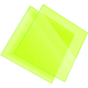 Plexiglass sur mesure Coulé Vert Fluo Transparent Setacryl® 1150 - 3mm