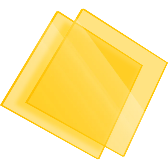 Plexiglass sur mesure Coulé jaune Fluo Transparent Setacryl® 1112 - 3mm