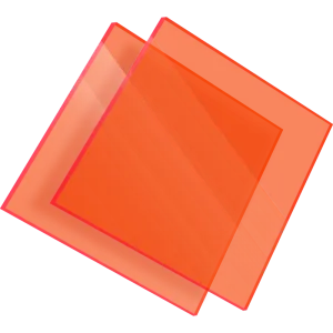 PMMA Coulé Orange Foncé Fluo Transparent Setacryl® 1134 - 3mm14322