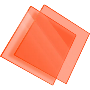 Plexiglass sur mesure Coulé Rouge Fluo Transparent Setacryl® 1138 - 3mm