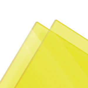 Plexiglass sur mesure Coulé Jaune Transparent Setacryl® 1014 - 3mm